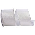Reliant Ribbon Reliant Ribbon 92698W-070-40F 2.5 in. Metallic Tile Link Value Wired Edge Ribbon; Silver - 10 Yards 92698W-070-40F
